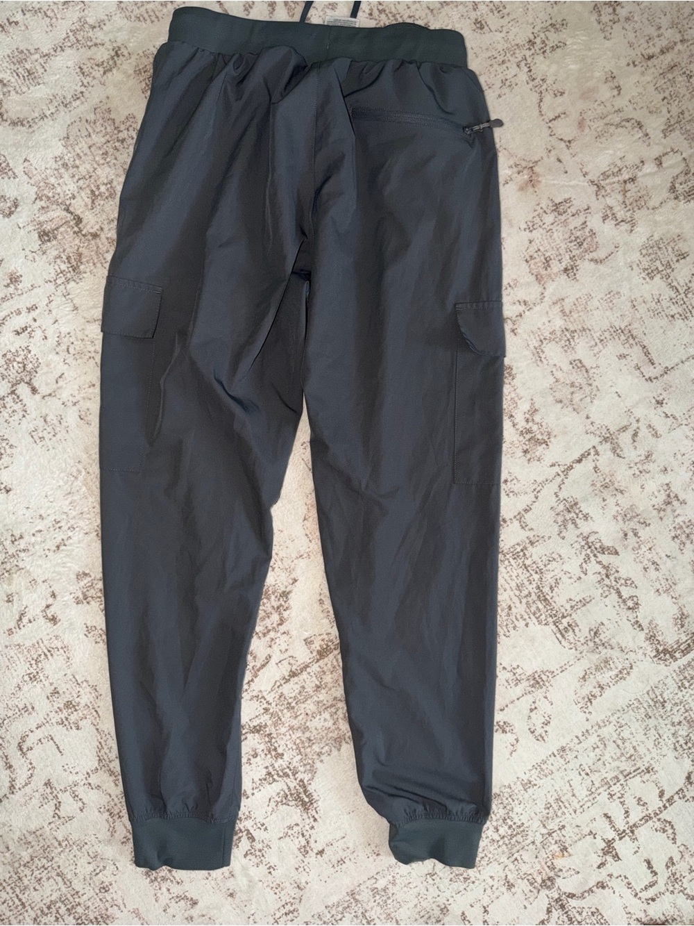 Libian Men's Dark Gray Cargo Joggers with Elastic Cuffs